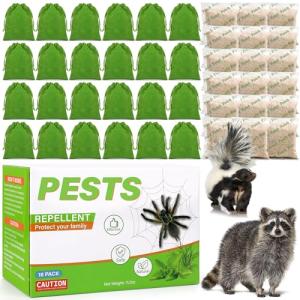 24 Pack Peppermint Oil Skunk Repellent Pouches - Powerful Skunk Repellent Plant-Based Ingredients for Outdoor Indoor Garage House, Skunks Raccoon Deterrent Safe for Kids & Pets, Easy to Use