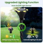 Solar Mole Repellent Ultrasound, Gopher Repeller with LED Night Light, Vole Repeller Outdoor Waterproof, Snake Chipmunk Sonic Spike Stakes in Yard, Lawn, Garden, 4 Pack, Black