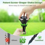 Solar Mole Repellent Ultrasound, Gopher Repeller with LED Night Light, Vole Repeller Outdoor Waterproof, Snake Chipmunk Sonic Spike Stakes in Yard, Lawn, Garden, 4 Pack, Black