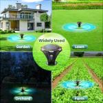 Solar Mole Repellent Ultrasound, Gopher Repeller with LED Night Light, Vole Repeller Outdoor Waterproof, Snake Chipmunk Sonic Spike Stakes in Yard, Lawn, Garden, 4 Pack, Black