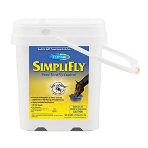 Farnam SimpliFly Feed Through Fly Control for Horses, 3.75 lbs, 60 Day Supply, EPA-Approved Pellets to Prevent Stable Flies in Manure – Safe, Palatable Daily Supplement for Fly Population Control
