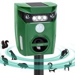 Phosooy Ultrasonic Animal Repeller, Outdoor Waterproof Solar Animal Deterrent Repellent with Motion Sensor & LED Flashing Lights, Drive Away Cats, Squirrels, Rats, Skunks, Raccoons and Deer