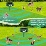 Cat Repellent Outdoor,2 Pack Solar Animal Repeller Ultrasonic Cat Deterrent with Motion Sensor Waterproof Pest Repeller Animal Deterrent for Garden Yard Skunks,Raccoon Birds Squirrels Deer