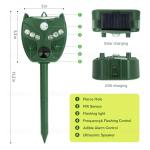 Dispest Solar Motion Sensored Animal Repellent, Motion Sensor Sound Flashing Light, Repel Rabbit, Deer, Squirrers, Birds, Fox, Raccoon, Skunk, Coyote for Yard, Outdoors