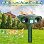 4 Pack 2025 Solar Ultrasonic Animal Repeller Squirrel Fortress Pro Outdoor,Cat Deer Repellent Devices Motion Detection,Waterproof Raccoon Rabbit Dog Mouse Skunk Repellent for Yard Garden
