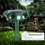 4 Pack 2025 Solar Ultrasonic Animal Repeller Squirrel Fortress Pro Outdoor,Cat Deer Repellent Devices Motion Detection,Waterproof Raccoon Rabbit Dog Mouse Skunk Repellent for Yard Garden