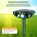 4 Pack 2025 Solar Ultrasonic Animal Repeller Squirrel Fortress Pro Outdoor,Cat Deer Repellent Devices Motion Detection,Waterproof Raccoon Rabbit Dog Mouse Skunk Repellent for Yard Garden