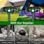 4 Pack 2025 Solar Ultrasonic Animal Repeller Squirrel Fortress Pro Outdoor,Cat Deer Repellent Devices Motion Detection,Waterproof Raccoon Rabbit Dog Mouse Skunk Repellent for Yard Garden