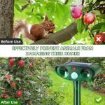 4 Pack 2025 Solar Ultrasonic Animal Repeller Squirrel Fortress Pro Outdoor,Cat Deer Repellent Devices Motion Detection,Waterproof Raccoon Rabbit Dog Mouse Skunk Repellent for Yard Garden