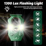 Solar-Powered Ultrasonic Animal Repellent with Motion Sensor, Waterproof Deer Repellent Device with LED Flashing Lights, Perfect for Outdoor Yards, Effective to Repel Deer, Coyotes, Raccoons, and Cats