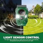 2 Pack of X-PEST Solar-Powered Ultrasonic Animal Repellent for Outdoor Yard, Waterproof Cat Deterrent with LED Flashing Lights and Motion Sensor,Effective to Repel Cats, Coyotes, Raccoons, and Deer