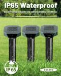 Snake & Mole & Rabbit Repellent Solar Powered, Ultrasonic Deterrent, IP65 Waterproof, to Get Rid of Gopher, Groundhog, Chipmunk, Rodent, Raccoon, Vole and Skunk for Lawn & Garden, 4 Pack