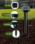 Snake & Mole & Rabbit Repellent Solar Powered, Ultrasonic Deterrent, IP65 Waterproof, to Get Rid of Gopher, Groundhog, Chipmunk, Rodent, Raccoon, Vole and Skunk for Lawn & Garden, 4 Pack