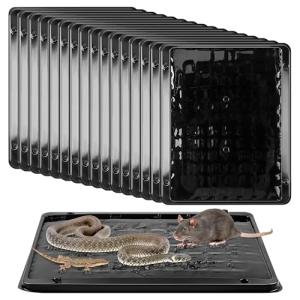 Qualirey 16 Pack Jumbo Rat & Mouse Glue Traps, Larger and Heavy Duty Mouse Traps Indoor for Home, Pre Scented Adhesive Plastic Tray with for Spider Trap, House, Snake, Mice, Safe to Children and Pet