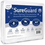 Full Size SureGuard Box Spring Encasement - 100% Waterproof, Bed Bug Proof, Hypoallergenic - Premium Zippered Six-Sided Cover White