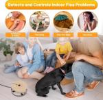 2 Pack Flea Traps for Inside Your Home with 8 Sticky Glue Pads & 4 Flea Light Killer Indoor Bed Bug Trap Pest Control, Non Toxic & Harmless, Friendly to Pets & Kids