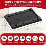 LULUCATCH Mouse Traps, 12 Pack Sticky Mouse Traps Indoor for Home, Pre-Baited Non-Toxic Bulk Glue Traps for Rats, Mice, Mole, Lizards, Pet Safe Pest Control for Home & Garage