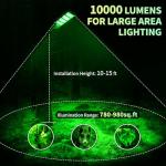 BINGLUX Hog Lights for Night Hunting - 10000LM Green Hunting Light for Hogs with Remote Control, Motion Sensor and Waterproof, Solar Powered Hog Feeder Light for Deer Coyote Varmint