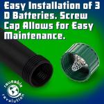 4 Pack Sonic Mole Chaser - Battery Operated Rodent Repeller Stake, Scares Away Moles, Voles, Gophers and Rats by Reusable Revolution (Green & Black)