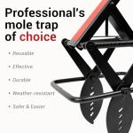 Mole Traps That Kill Best, 2 Pack Scissor Mole Trap, Sleek Black Stainless Steel Finish