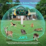 Solar Ultrasonic Animal Repellent Outdoor, 1 Pack Cat Repellent Outdoor with Motion Detection, Skunk for Yard Garden Farm, Raccoon,Squirrel,Deer,Rabbit,Rodent Deterrents Animal Repeller, Green