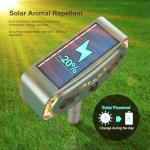 Solar Ultrasonic Animal Repellent Outdoor, 1 Pack Cat Repellent Outdoor with Motion Detection, Skunk for Yard Garden Farm, Raccoon,Squirrel,Deer,Rabbit,Rodent Deterrents Animal Repeller, Green