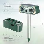 Solar Ultrasonic Animal Repellent Outdoor, 1 Pack Cat Repellent Outdoor with Motion Detection, Skunk for Yard Garden Farm, Raccoon,Squirrel,Deer,Rabbit,Rodent Deterrents Animal Repeller, Green