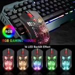 ZIYOU LANG Wired/Wireless Lightweight Gaming Mouse,16 RGB Backlit Mice with 7 Buttons Programmable Driver,PAW3325 12000DPI,Rechargeable 800mA Battery,Lightweight Honeycomb Shell Mouse for PC Gamer