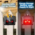 4 Packs Solar Animal Repeller, 2025 Upgraded Predator Nocturnal Animal Repellent, Red Led Light Control Outdoor Deterrent Coyote Raccoon Deer Fox Skunk Squirrel for Garden Yard Farm Chicken Coop