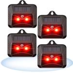 4 Pack Solar Powered Coyote Deterrent Devices, Waterproof Predator Control Lights Used to Deter Racoon Coyote Fox Skunk Deer Protect Your Chicken Coop and Property with Humane Wildlife Deterrence