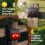 4 Pack Solar Powered Coyote Deterrent Devices, Waterproof Predator Control Lights Used to Deter Racoon Coyote Fox Skunk Deer Protect Your Chicken Coop and Property with Humane Wildlife Deterrence