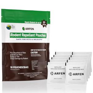ARFEN Rodent Repellent Pouches, Peppermint Oil, All Natural, Plant Powered, Repel Mice and Rat, Squirrels, Mouse Repellent, Keep Mice Out from Indoor/Car/RV/Boat/Garage/Cabin,10 Pouches