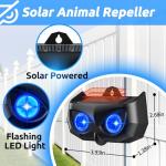 Solar Nocturnal Animal Repeller 4 Pack - Deer, Coyote, Fox, Raccoon, Skunk Cat Deterrent Device - Outdoor Coyote Repellent - Predator Blue Lights for Chicken Coop, Yard, Garden, Farm
