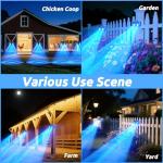 Solar Nocturnal Animal Repeller 4 Pack - Deer, Coyote, Fox, Raccoon, Skunk Cat Deterrent Device - Outdoor Coyote Repellent - Predator Blue Lights for Chicken Coop, Yard, Garden, Farm
