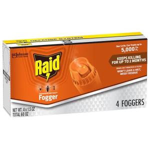 Raid Concentrated Deep Reach Pest Killer & Roach Fogger, 1.5 fl oz, 4 Count