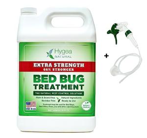 Hygea Natural Extra Strength Bed Bug & Mite Spray- Child & Pet friendly - Stain & Odor Free - 66% Stronger Natural Formula (128 oz)