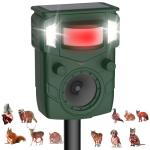 2025 Upgraded Solar Ultrasonic Animal Repellent Outdoor – Motion Activated Deer, Squirrel, Cat, Raccoon, Dog & Bird Deterrent with Multi-Frequency LED Strobe & Ultrasonic Sweep for Yard, Garden, Farm