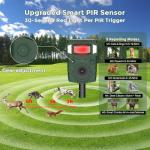 2025 Upgraded Solar Ultrasonic Animal Repellent Outdoor – Motion Activated Deer, Squirrel, Cat, Raccoon, Dog & Bird Deterrent with Multi-Frequency LED Strobe & Ultrasonic Sweep for Yard, Garden, Farm
