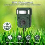 2025 Upgraded Solar Ultrasonic Animal Repellent Outdoor – Motion Activated Deer, Squirrel, Cat, Raccoon, Dog & Bird Deterrent with Multi-Frequency LED Strobe & Ultrasonic Sweep for Yard, Garden, Farm