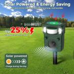 2025 Upgraded Solar Ultrasonic Animal Repellent Outdoor – Motion Activated Deer, Squirrel, Cat, Raccoon, Dog & Bird Deterrent with Multi-Frequency LED Strobe & Ultrasonic Sweep for Yard, Garden, Farm