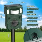 2025 Upgraded Solar Ultrasonic Animal Repellent Outdoor – Motion Activated Deer, Squirrel, Cat, Raccoon, Dog & Bird Deterrent with Multi-Frequency LED Strobe & Ultrasonic Sweep for Yard, Garden, Farm