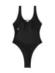 Foxiny Plus Size Sexy Backless Cheeky High Cut Leg Thong V Neck One Piece Swimsuit Women Tummy Control Brazilian Open Back Bathing Suit Bikini Snake Black XX-Large