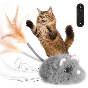 Pawingcat Cat Mouse Toy Remote Control Cat Toy Moving Interactive Cat Toys for Indoor Cats with 2 Modes,3 Adjustable Speeds