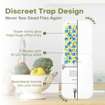 Kiwinurse Flying Insect Trap Indoor - Plug-in Fly Catcher and Killers Includes Refills for House Flies, Fruit Flies, Gnats,Cover up to 800 ft², Off-White, 1 Trap + 4 Refills