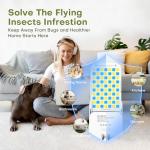 Kiwinurse Flying Insect Trap Indoor - Plug-in Fly Catcher and Killers Includes Refills for House Flies, Fruit Flies, Gnats,Cover up to 800 ft², Off-White, 1 Trap + 4 Refills