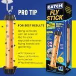 GATCH Fruit Fly Trap (3 Pack), Fly Stick for Mosquitoes, Sticky Trap for Flies Gnats Wasp Flying Insects, Bug Catcher, Indoor or Outdoor Use, Ready to Use Home