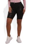 ShoSho Womens High Waist Yoga Biker Shorts Tummy Control Butt Sculpting Athleisure Bottoms Compression Shorts W/Phone Pockets Embossed Snakeskin Print Black Large