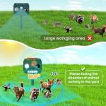 Solar Ultrasonic Animal Repellent Outdoor, 2 Pack Cat Squirrel Raccoon Bird Dog Deer Repellent Devices with PIR Motion Sensor ＆ LED Flash, Waterproof Animal Deterrent for Garden Yard Farm