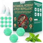 Rodent Mouse Repellent Peppermint Oil, 14 Pack Moth Balls for Mice Rats Deterrent, Natural Pest Control Mothballs for Squirrels, Mole, Skunk, Pets Safe, Indoor and Outdoor Use