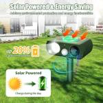 Solar Ultrasonic Animal Repellent, Deer Repellent Devices Waterproof, Cat Repellent Outdoor with Motion Detection Squirrel Skunk Rabbit Dog Raccoon Bird Deterrents Animal Repeller for Yard, 1 Pack